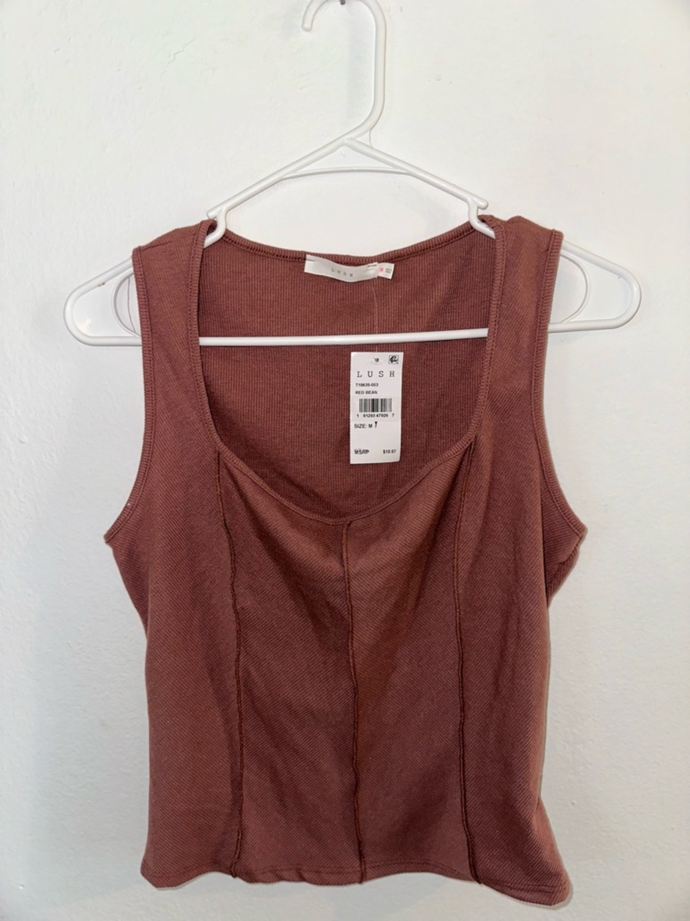 Lush Women's Mauve Ribbed Tank Top NWT!